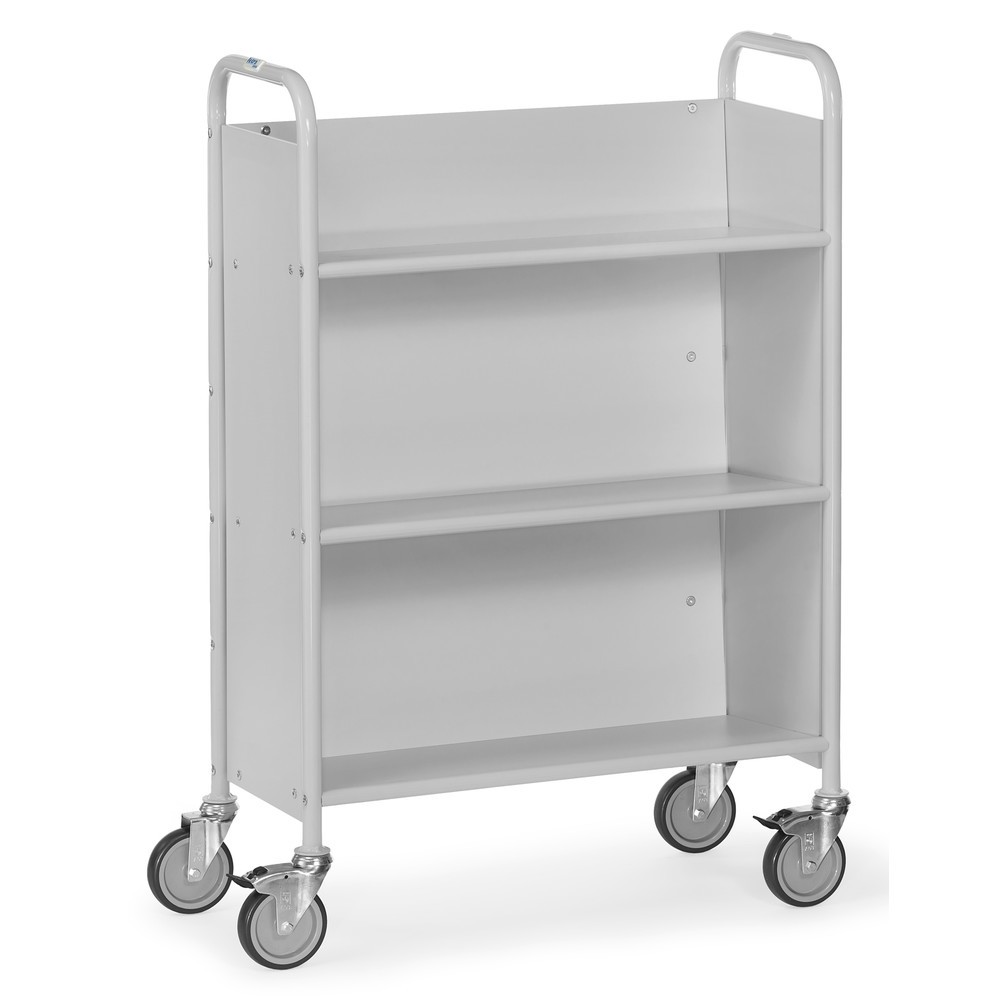 Numéro de l'image du produit 1: fetra® Chariot de bureau et à dossiers, 2 compartiments avec paroi arrière + tablettes inclinées