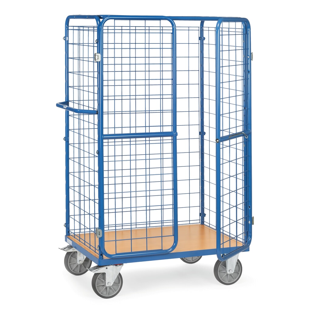 fetra® Chariot à colis, capacité de charge 600 kg, surface de chargement lxP 1 200 x 800 mm, hauteur 1 800 mm, avec toit N° de l'image du produit 1 : fetra® Chariot à colis, capacité de charge 600 kg, surface de chargement lxP 1 200 x 800 mm, hauteur 1 800 mm, avec toit