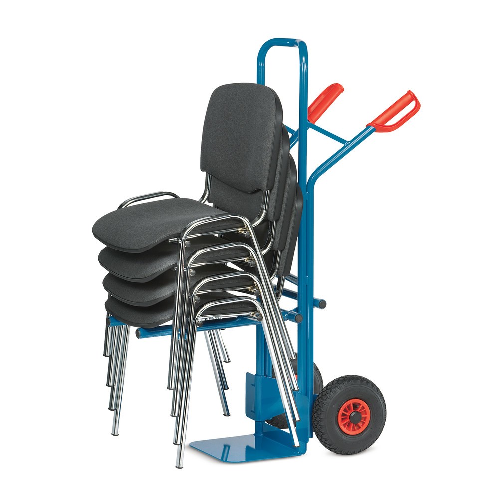 Numéro de l'image du produit 5: fetra® Diable porte-chaises en acier, capacité de charge 300 kg, bavette lxP 320 x 250 mm, pneumatiques gonflables