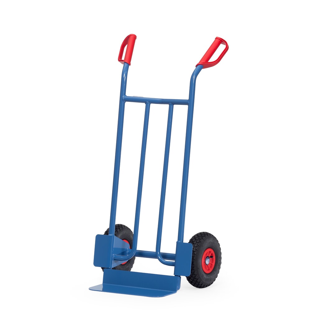 Diable empilable fetra®, hauteur 1 150 mm, capacité de charge 250 kg, pelle L x P 400 x 150 mm, simple, pneumatiques gonflables Illustration du produit: Diable empilable fetra®, hauteur 1 150 mm, capacité de charge 250 kg, pelle L x P 400 x 150 mm, simple, pneumatiques gonflables