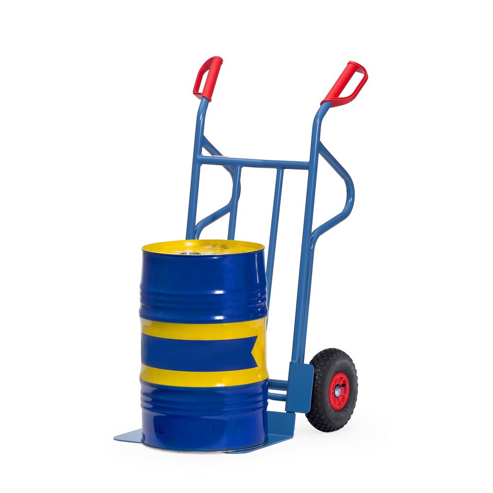 Numéro de l'image du produit 2: fetra® Diable empilable, capacité de charge 350 kg, bavette lxP 480 x 300 mm, avec arceaux de rangement, pneumatiques gonflables