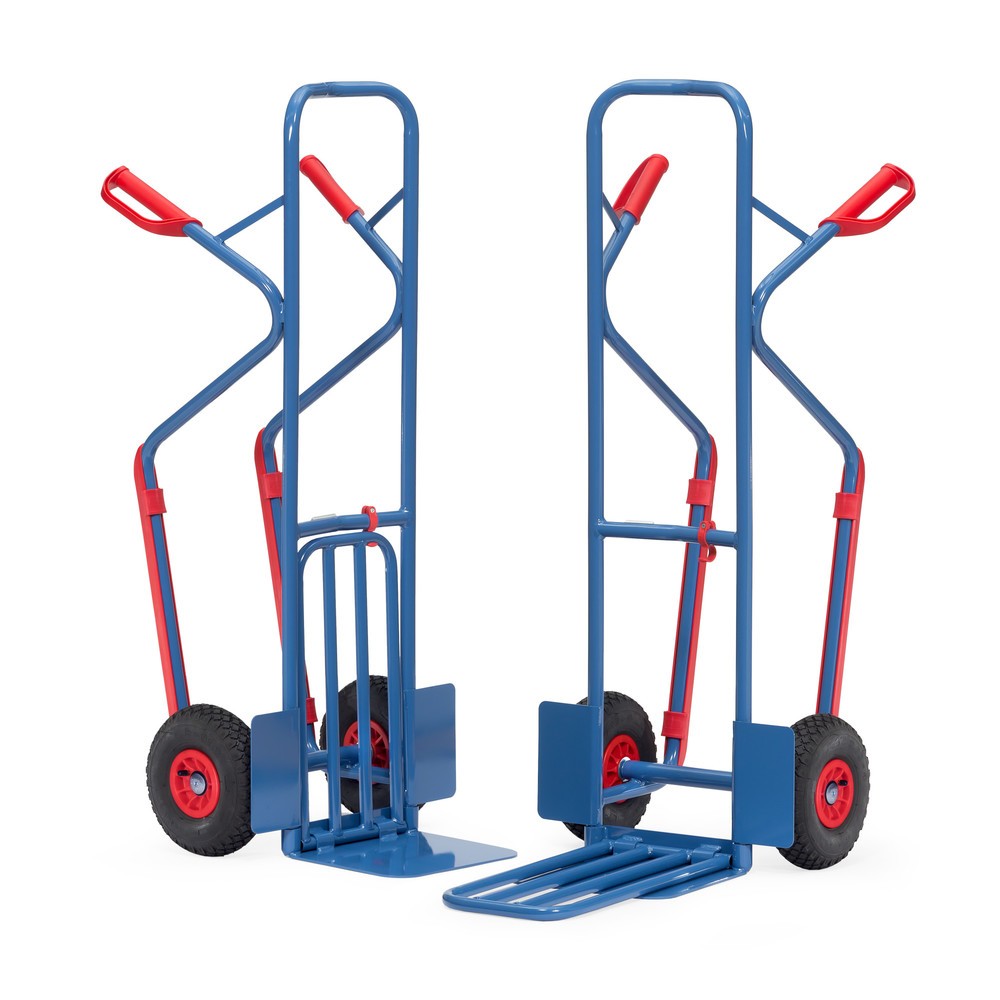 Numéro de l'image du produit 3: fetra® Diable à colis, avec bavette rabattable + patins, capacité de charge 300 kg, bavette lxP 320 x 250 mm, pneumatiques gonflables