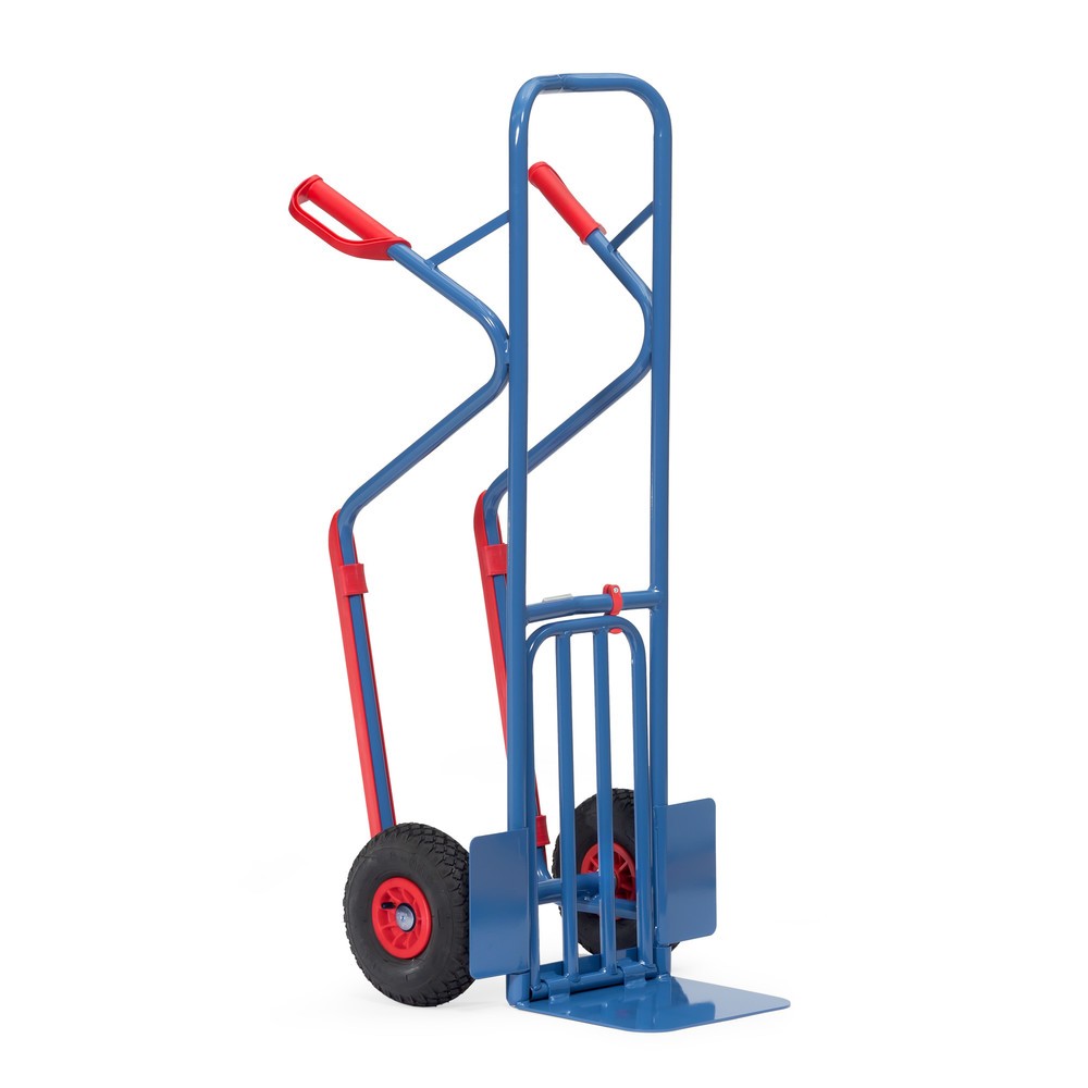 Numéro de l'image du produit 4: fetra® Diable à colis, avec bavette rabattable + patins, capacité de charge 300 kg, bavette lxP 320 x 250 mm, pneumatiques gonflables