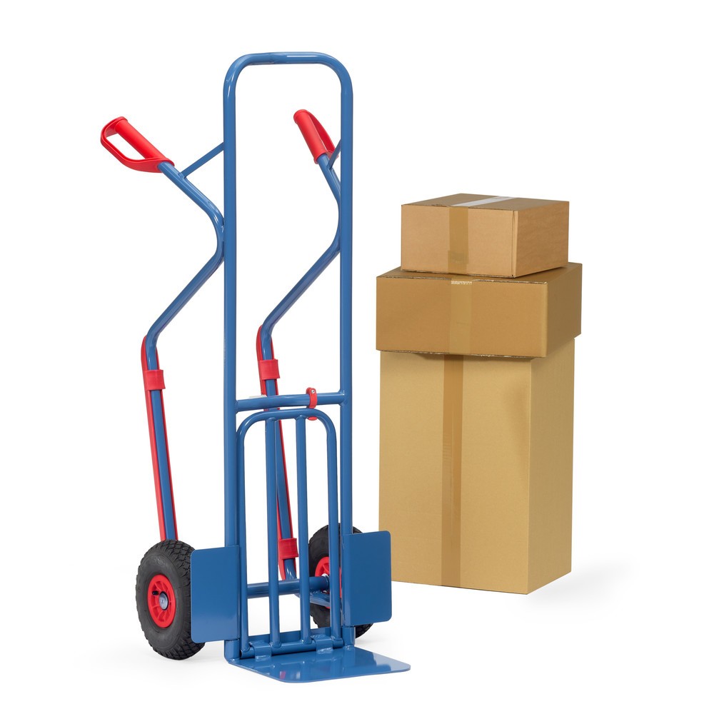 Numéro de l'image du produit 5: fetra® Diable à colis, avec bavette rabattable + patins, capacité de charge 300 kg, bavette lxP 320 x 250 mm, pneumatiques gonflables