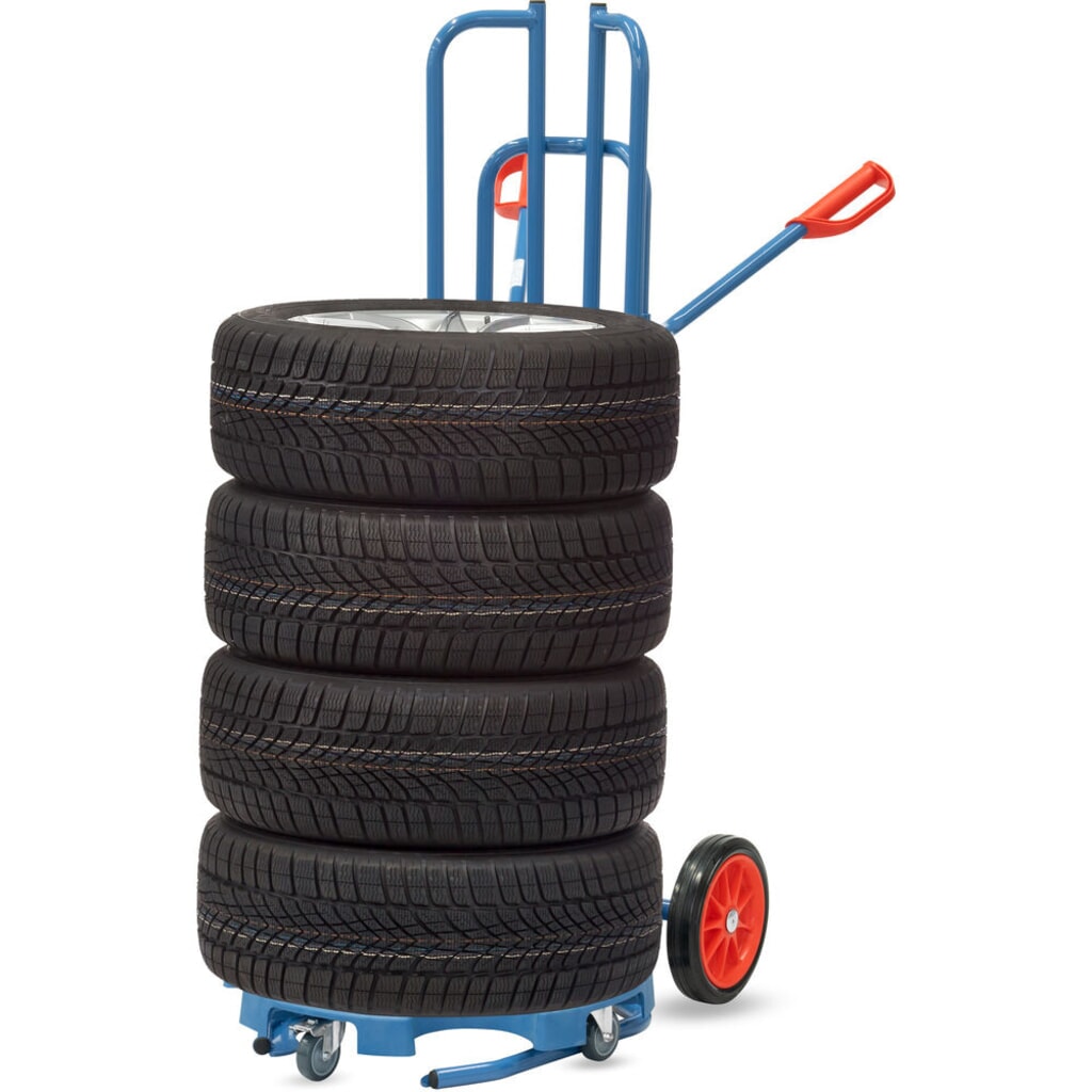 fetra® Diable porte-pneus en acier, capacité de charge 200 kg, pour 8 pneus, pneumatiques à bandage plein N° de l'image du produit 6 : fetra® Diable porte-pneus en acier, capacité de charge 200 kg, pour 8 pneus, pneumatiques à bandage plein