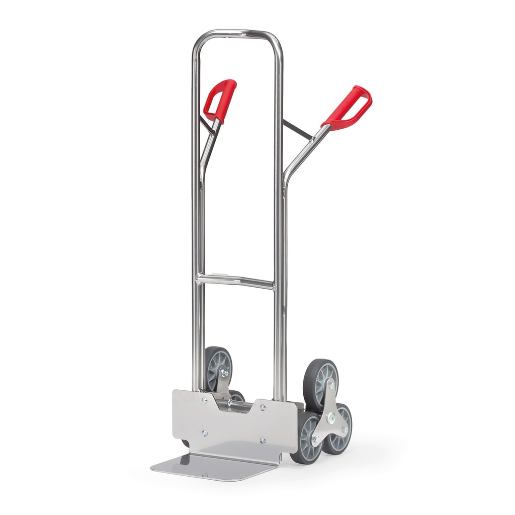 fetra® Diable pour escaliers, roue en étoile à 3 bras, capacité de charge 200 kg, bavette lxP 320 x 250 mm, aluminium Illustration du produit: fetra® Diable pour escaliers, roue en étoile à 3 bras, capacité de charge 200 kg, bavette lxP 320 x 250 mm, aluminium