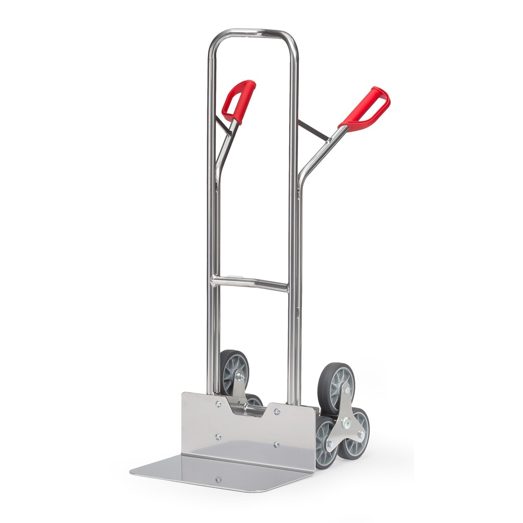 Illustration du produit: fetra® Diable pour escaliers, roue en étoile à 3 bras, capacité de charge 200 kg, bavette lxP 480 x 300 mm, aluminium