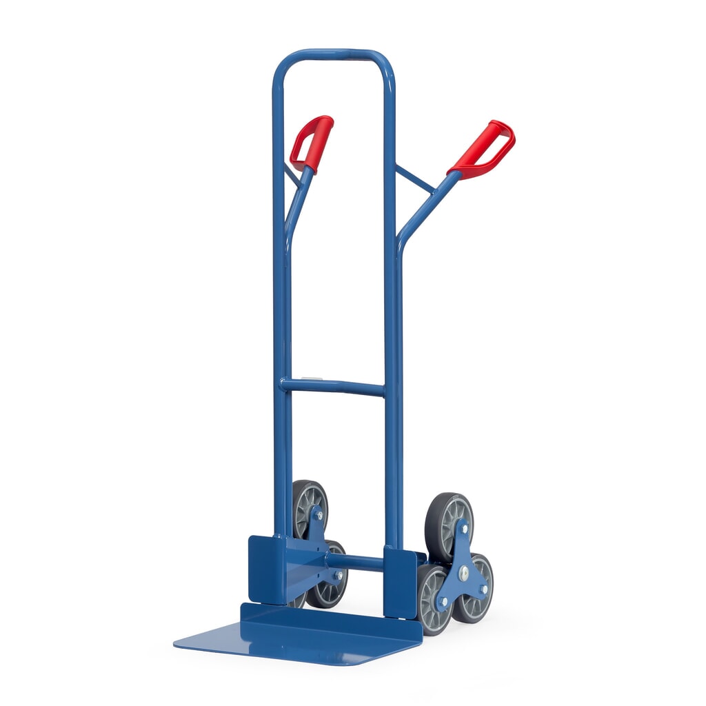 fetra® Diable pour escaliers, roue en étoile à 3 bras, capacité de charge 200 kg, bavette lxP 480 x 300 mm, acier Illustration du produit: fetra® Diable pour escaliers, roue en étoile à 3 bras, capacité de charge 200 kg, bavette lxP 480 x 300 mm, acier