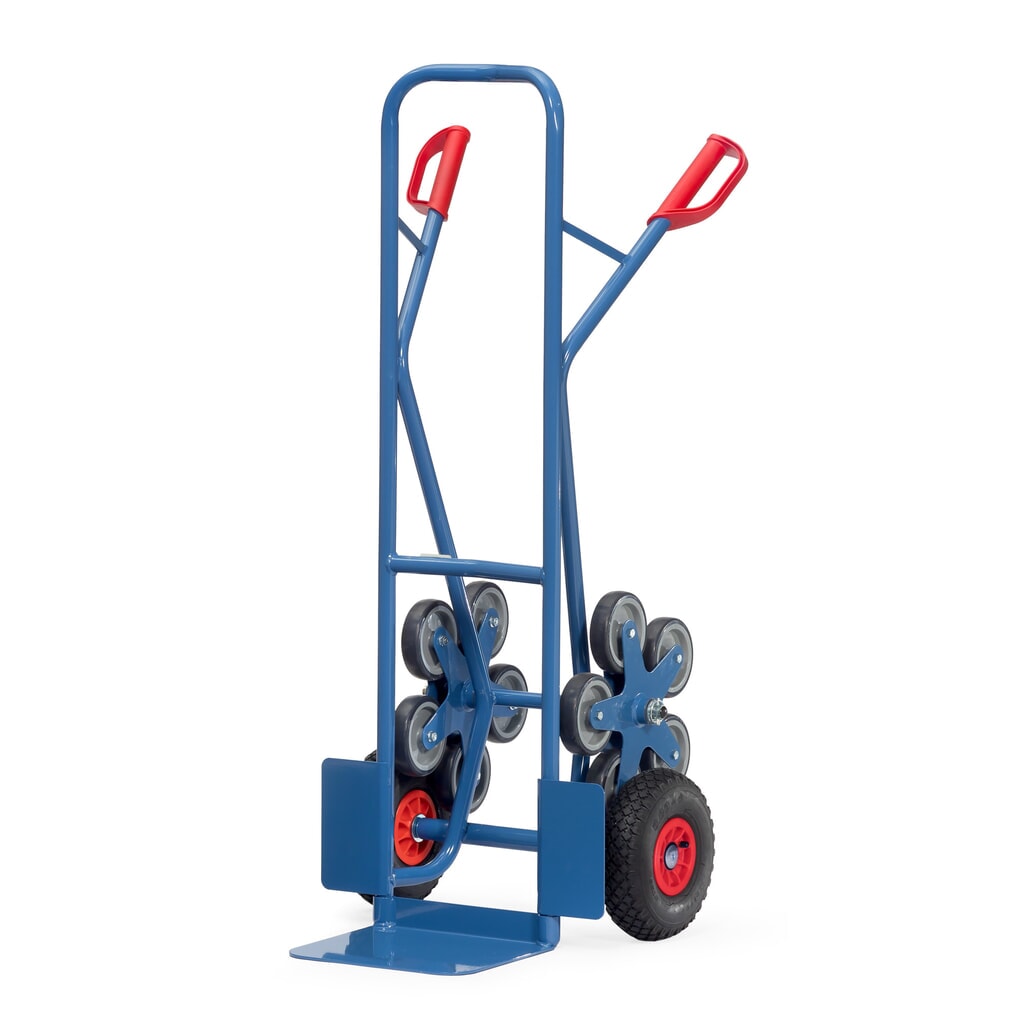 fetra® Diable pour escaliers, roue en étoile à 5 bras, capacité de charge 200 kg, bavette lxP 320 x 250 mm, acier Illustration du produit: fetra® Diable pour escaliers, roue en étoile à 5 bras, capacité de charge 200 kg, bavette lxP 320 x 250 mm, acier