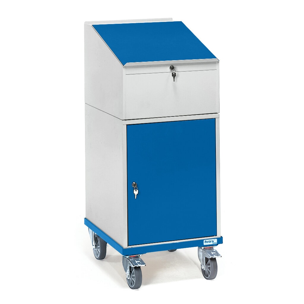 fetra® pupitre mobile, mobile, avec armoire à porte battante, LxP 550 x 650 mm Illustration du produit: fetra® pupitre mobile, mobile, avec armoire à porte battante, LxP 550 x 650 mm