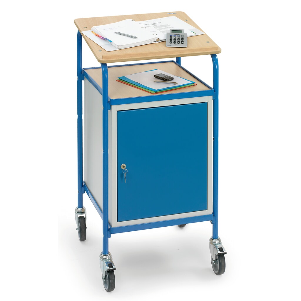 fetra® pupitre mobile premium avec armoire, 1 tablette fixe + 2 tablettes réglables N° de l'image du produit 4 : fetra® pupitre mobile premium avec armoire, 1 tablette fixe + 2 tablettes réglables