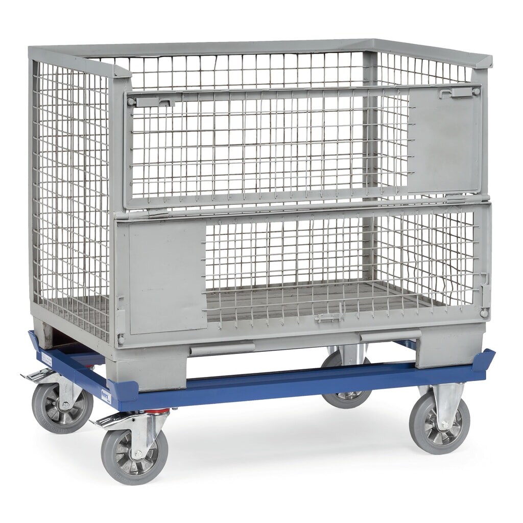 fetra® Rouleur avec butées d’angle, capacité de charge 1 200 kg, pour palettes 1 200 x 800 mm, pneumatiques à bandage plein élastiques N° de l'image du produit 2 : fetra® Rouleur avec butées d’angle, capacité de charge 1 200 kg, pour palettes 1 200 x 800 mm, pneumatiques à bandage plein élastiques