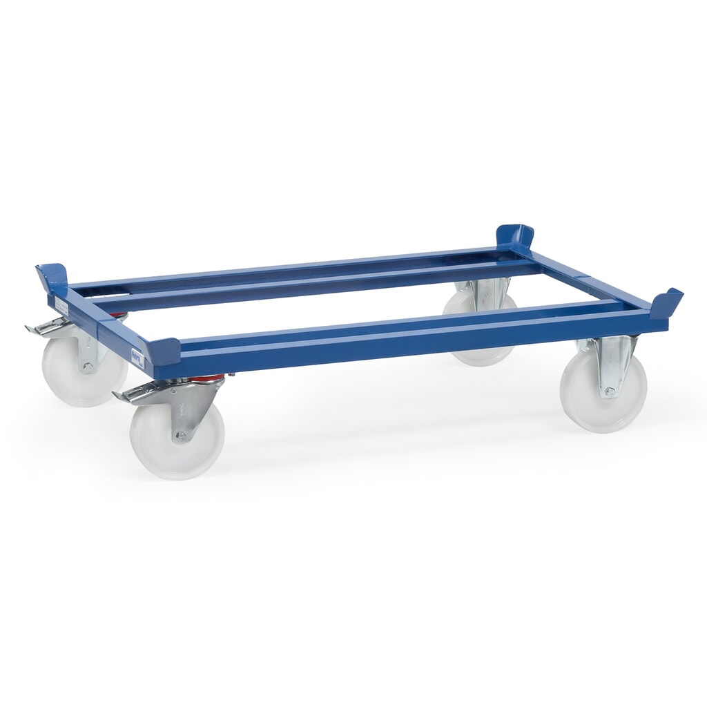 Illustration du produit: fetra® Rouleur avec butées d’angle, capacité de charge 1 050 kg, pour palettes 1 200 x 800 mm, pneumatiques en polyamide