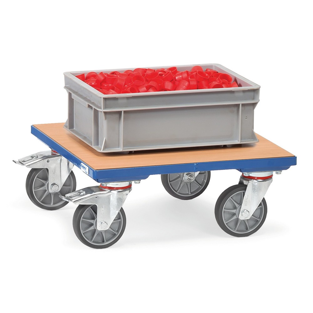 Numéro de l'image du produit 2: fetra® Plateau roulant avec plate-forme en bois, capacité de charge 400 kg, surface de chargement lxP 500 x 500 mm