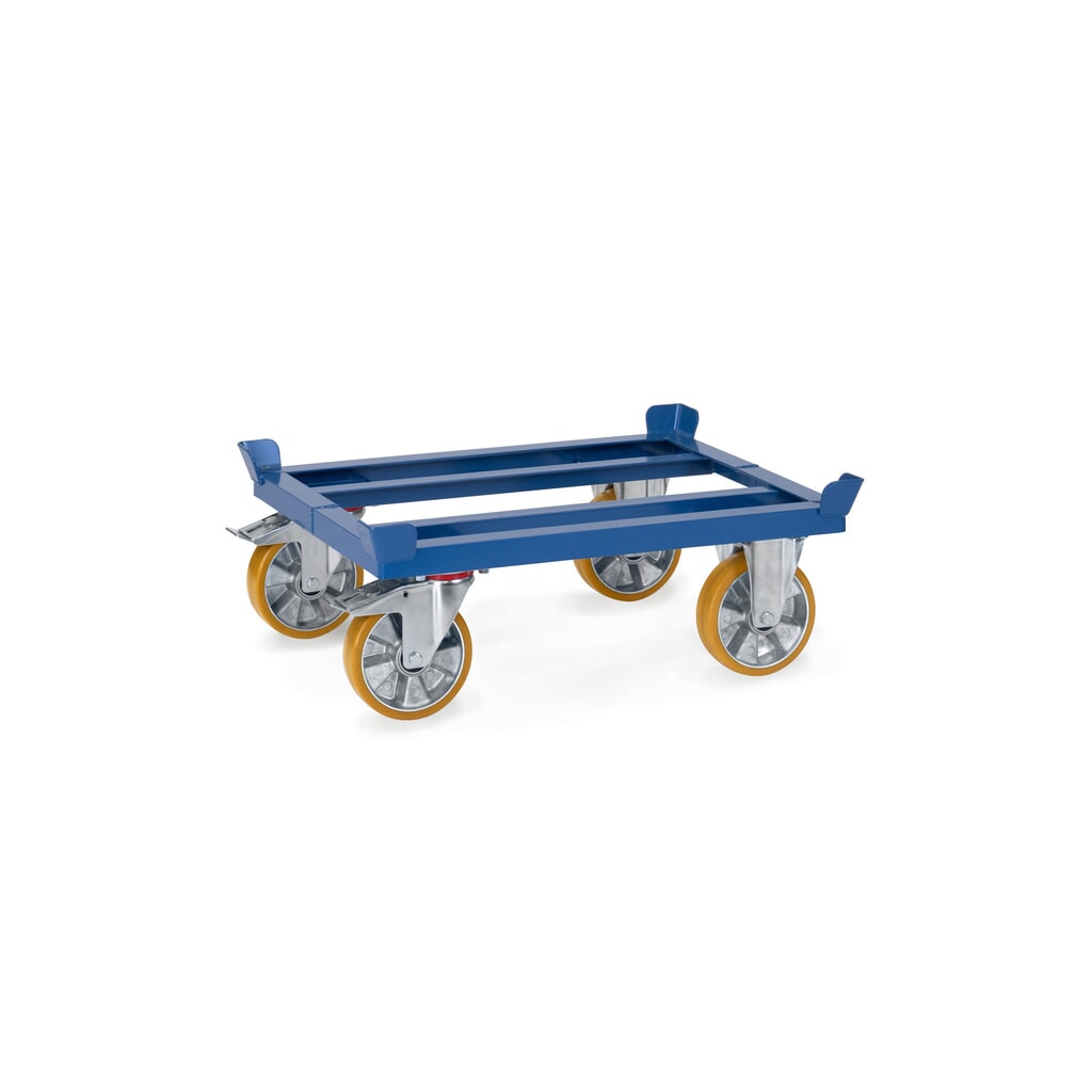Illustration du produit: Châssis à palettes fetra®, roues en PU, capacité de charge 1 050 kg, 810 x 610 mm, bleu brillant