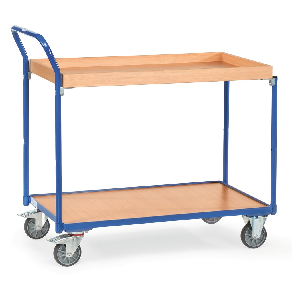 N° de l'image du produit 1 : fetra® Servante, 1 tablette en bois + 1 caisson en bois 850 x 500 mm, hauteur 1 030 mm