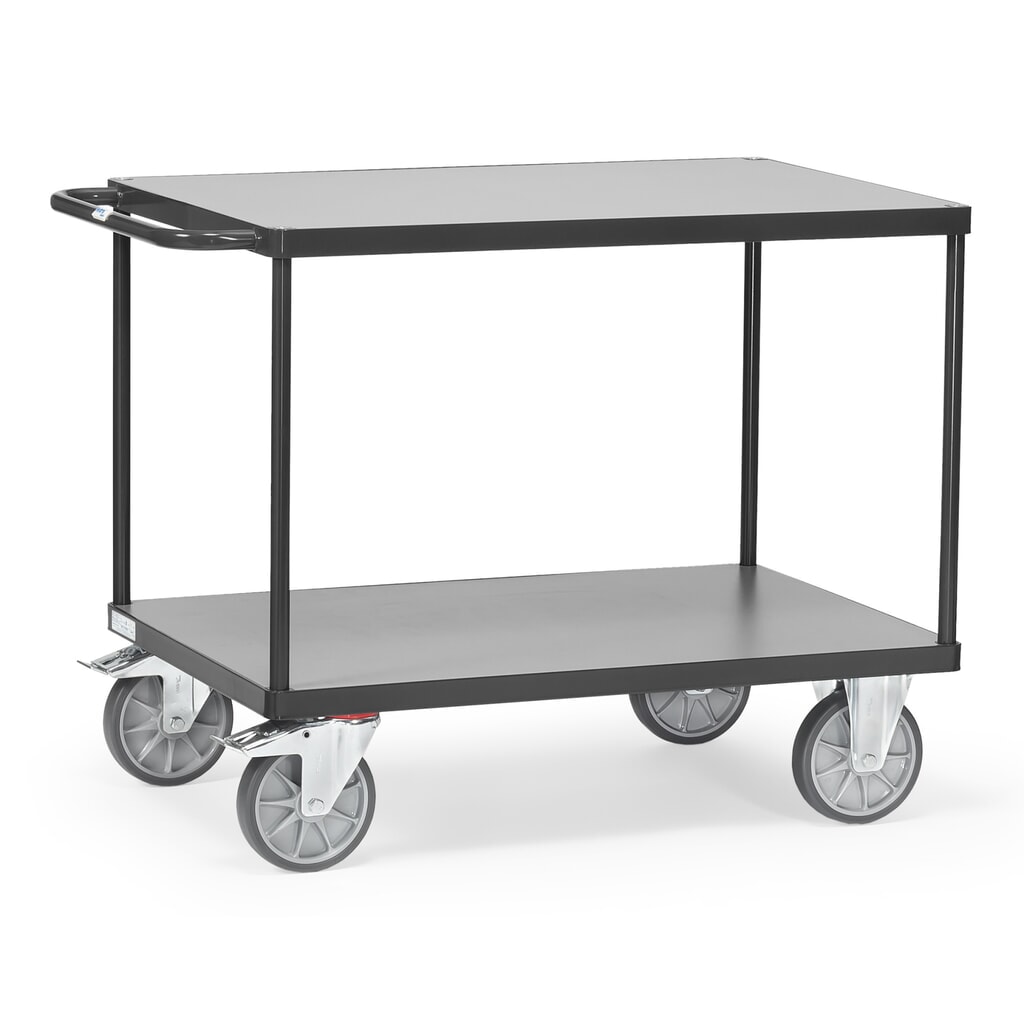 Illustration du produit: fetra® Servante et chariot de montage, version lourde, 2 plateaux de 500 x 850 mm, gris anthracite