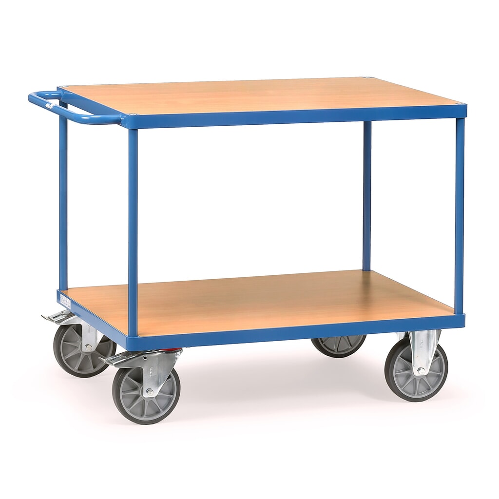 N° de l'image du produit 1 : fetra® Servante et chariot de montage lourd, 2 plateaux de 700 x 1 000 mm