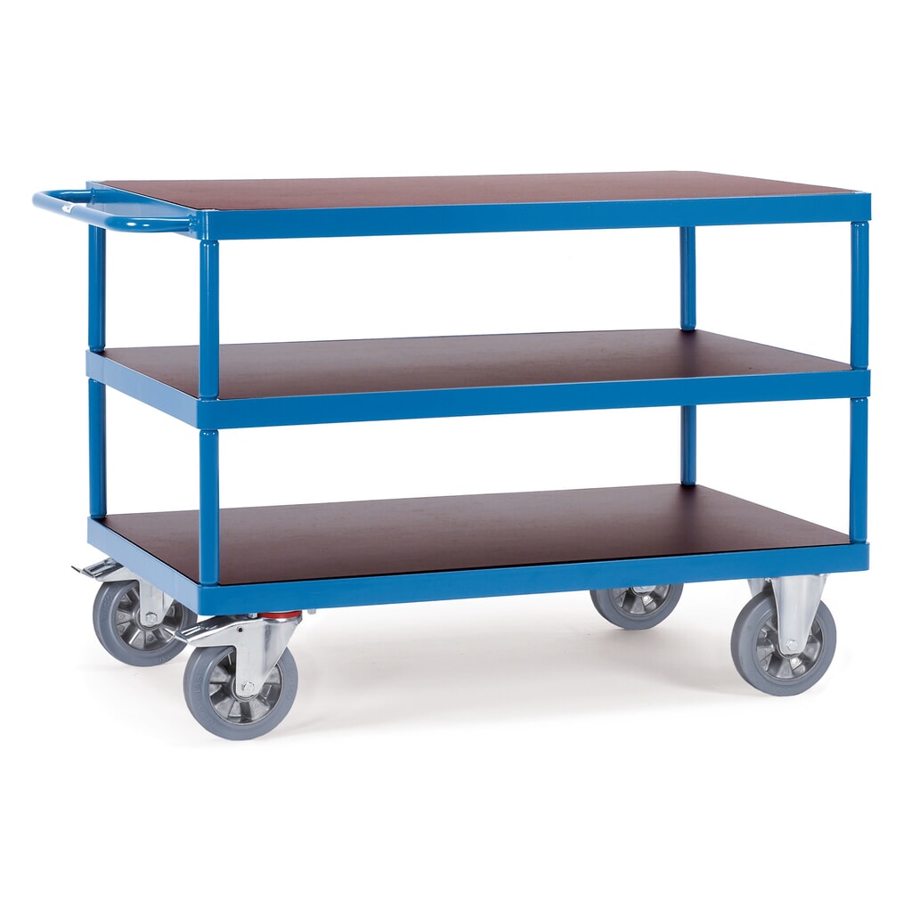 Illustration du produit: fetra® Servante pour charges lourdes, capacité de charge 1 200 kg, 3 plateaux de 1 600 x 800 mm