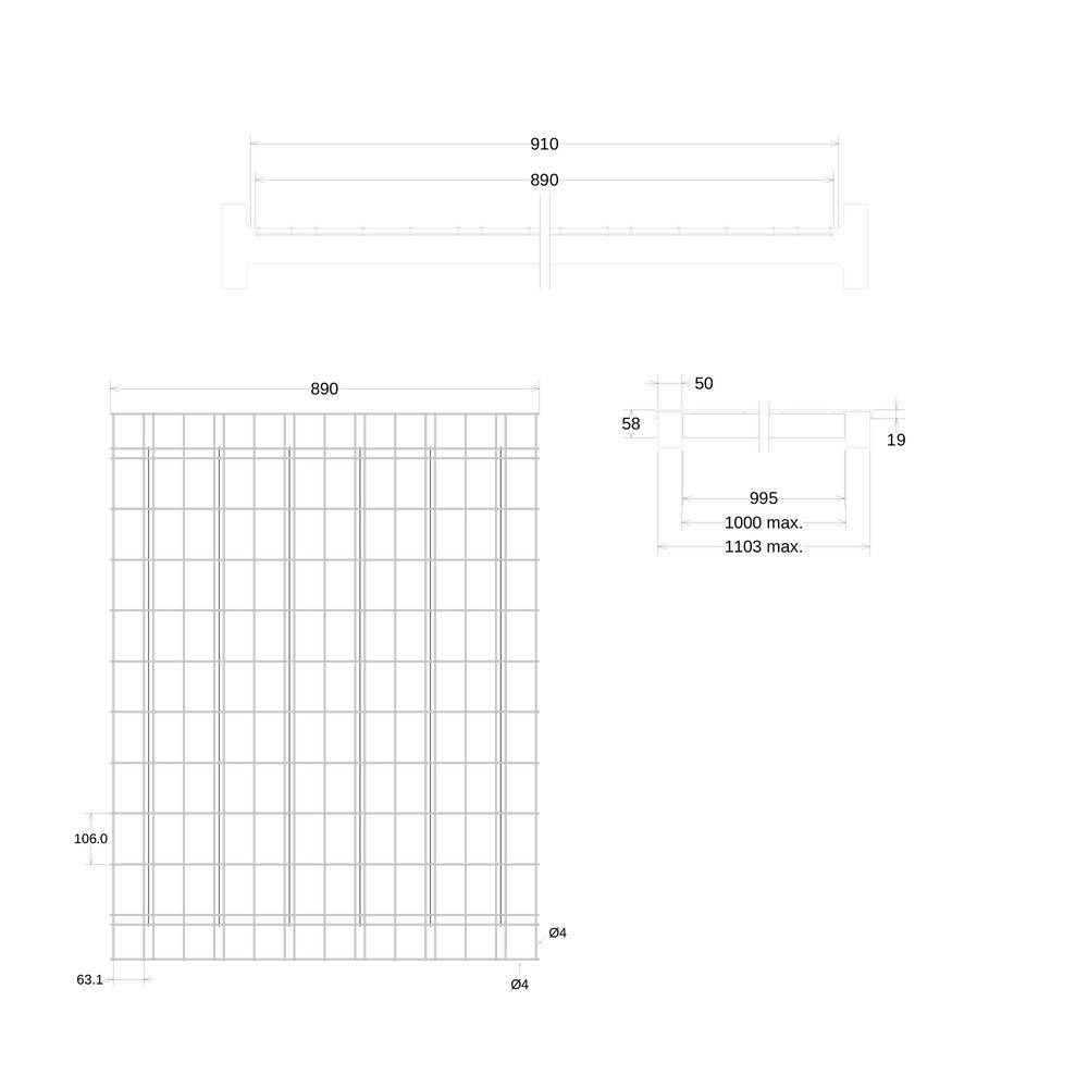 Numéro de l'image du produit 14: Fond grillagé Steinbock® pour rayonnages à palettes, capacité de charge par emplacement 1 000 kg, 24 pcs/UV
