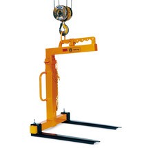 N° de l'image du produit 1 : Fourche pour grue avec compensation de poids manuelle, dents en acier profilé, capacité de charge 1&nbsp;500&nbsp;kg
