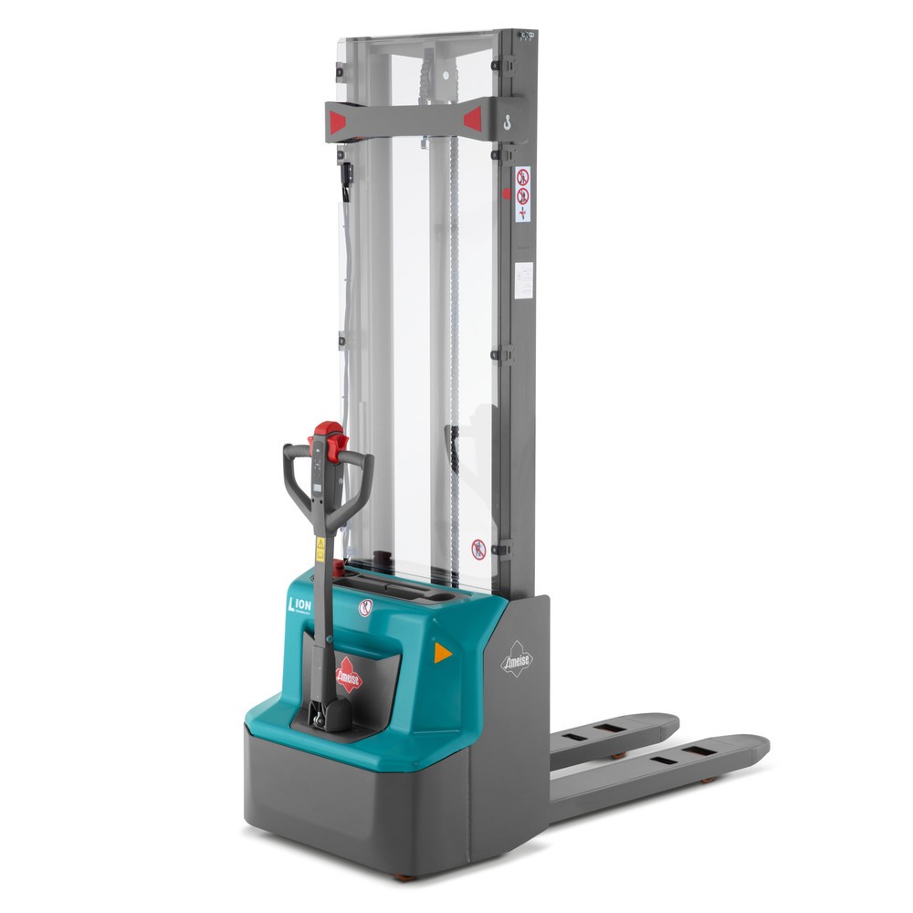 Illustration du produit: Gerbeur électrique Ameise® PSE 1.2, mât télescopique double, hauteur de levage 2 600 mm, capacité de charge 1 200 kg