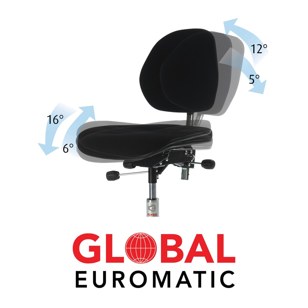 N° de l'image du produit 3 : Global Stole A/S Chaise de travail pivotante Solid, hauteur d’assise comprise entre 520 et 650 mm, patins, base acier