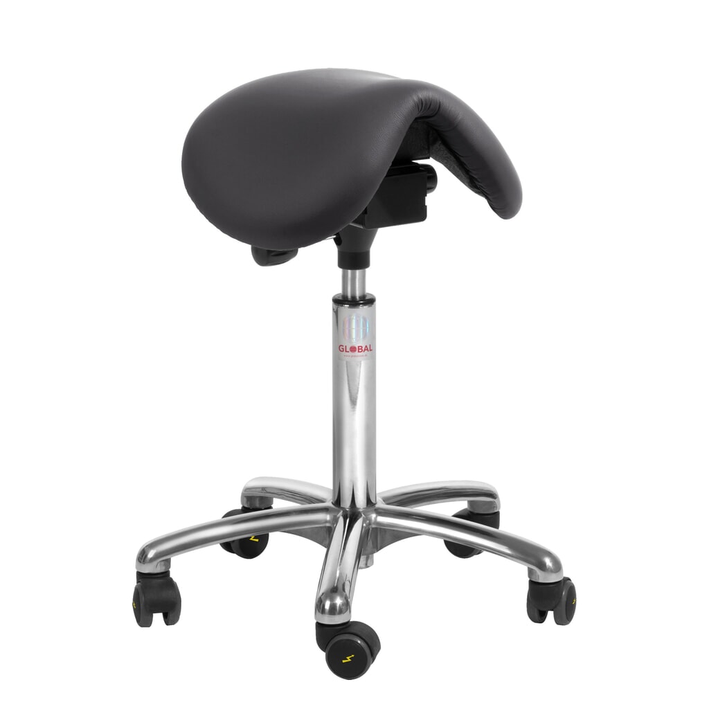 Tabouret-selle Global Stole A/S Dalton Easy seat Alu50, roulettes ESD, noir Illustration du produit: Tabouret-selle Global Stole A/S Dalton Easy seat Alu50, roulettes ESD, noir