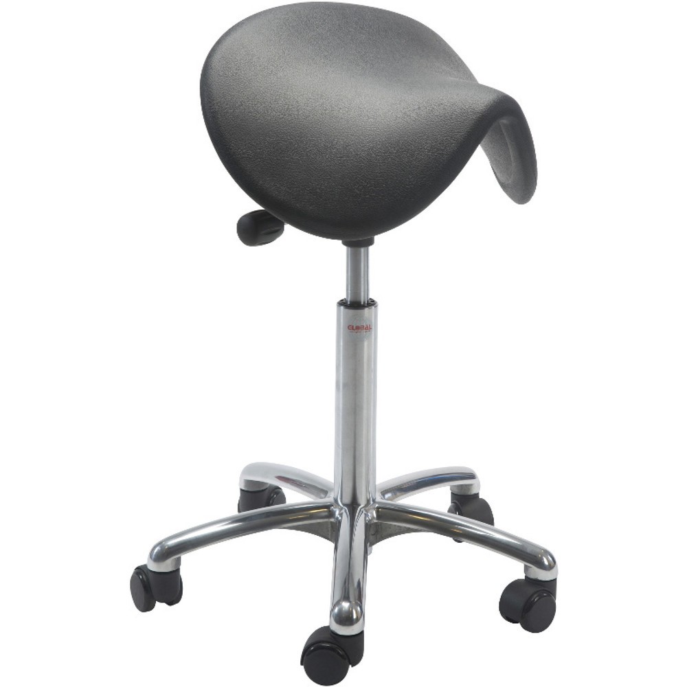 Tabouret-selle Global Stole A/S Dalton Fixmek Alu50, roulettes, noir Illustration du produit: Tabouret-selle Global Stole A/S Dalton Fixmek Alu50, roulettes, noir