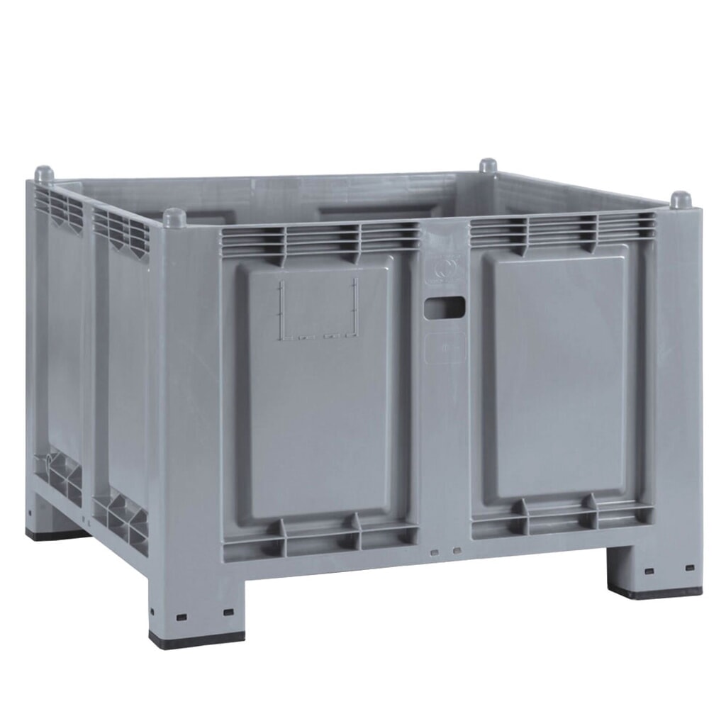 Illustration du produit: Grands conteneurs en polypropylène, 550 litres, avec pieds, gris