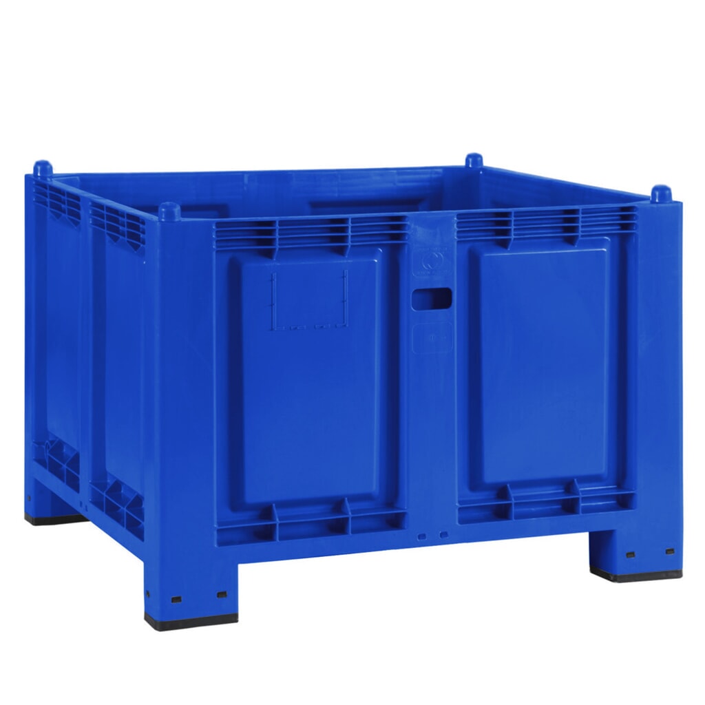 Grands conteneurs en polypropylène, 550 litres, avec pieds, bleu Illustration du produit: Grands conteneurs en polypropylène, 550 litres, avec pieds, bleu