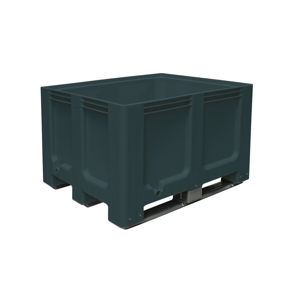 N° de l'image du produit 1 : Grands conteneurs en polyéthylène, 610 litres, avec traverses, anthracite