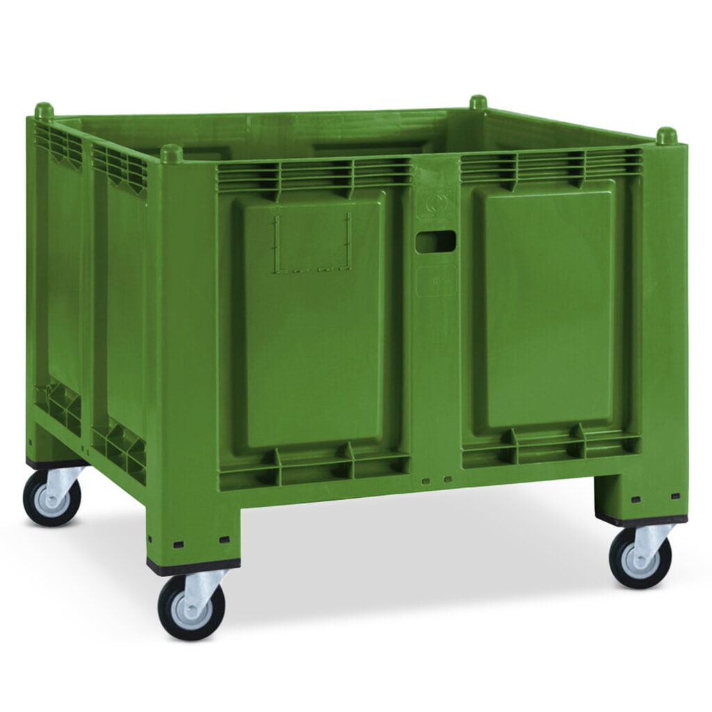 Illustration du produit: Grands conteneurs en polypropylène, 550 litres, avec galets, vert