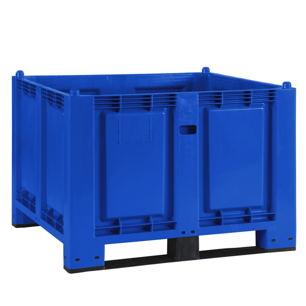Grands conteneurs en polypropylène, 550 litres, avec traverses, bleu Illustration du produit: Grands conteneurs en polypropylène, 550 litres, avec traverses, bleu