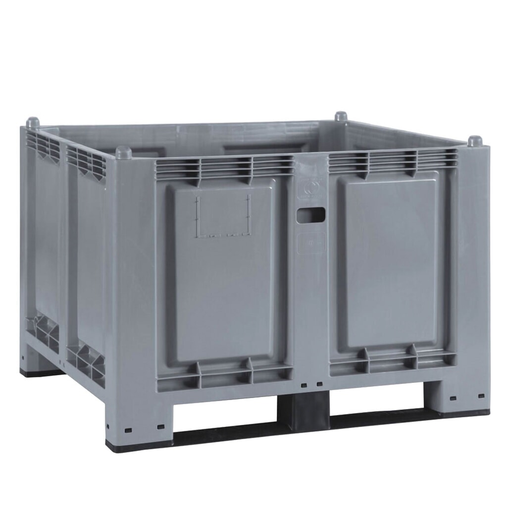Illustration du produit: Grands conteneurs en polypropylène, 550 litres, avec traverses, gris
