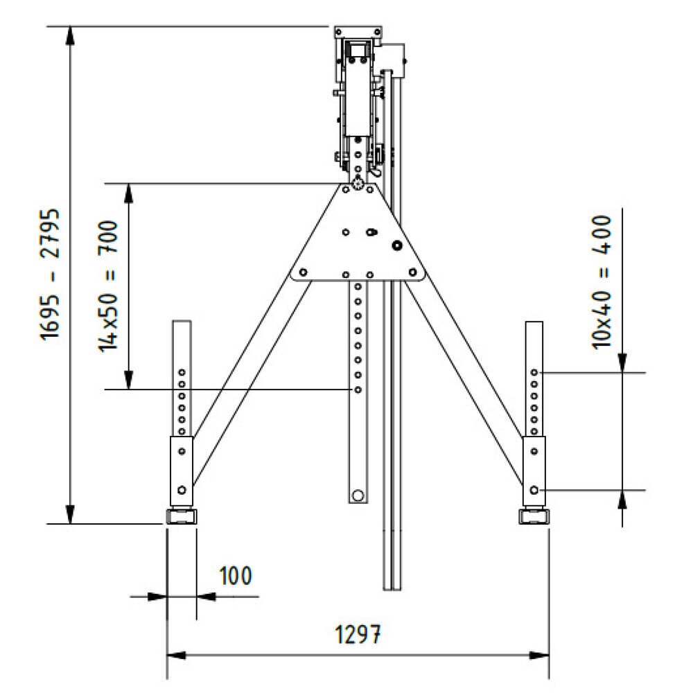 N° de l'image du produit 3 : Grue portique SCHILLING.avec poutre sectionnable, point d’accrochage 1 249-2 349 mm, capacité de charge 500 kg