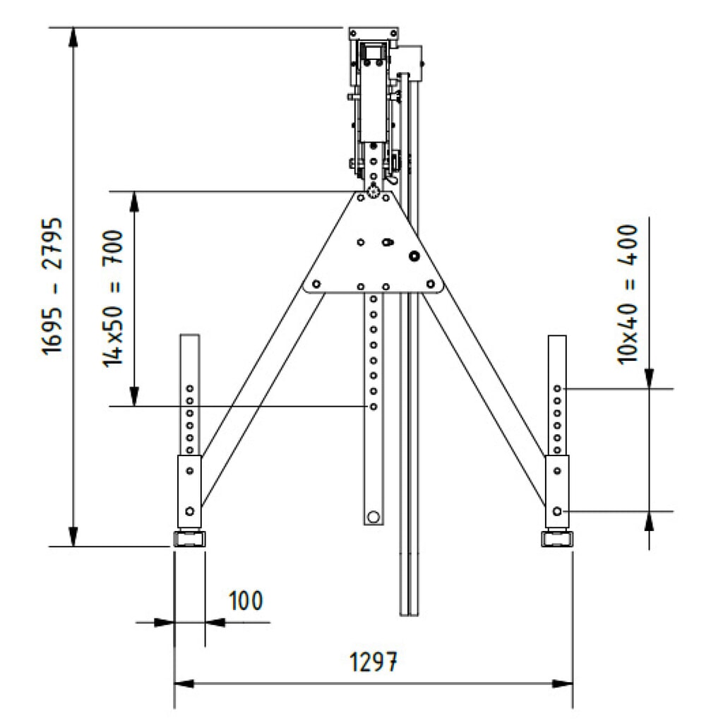 N° de l'image du produit 3 : Grue portique SCHILLING.avec poutre sectionnable, point d’accrochage 1 249-2 349 mm, capacité de charge 500 kg