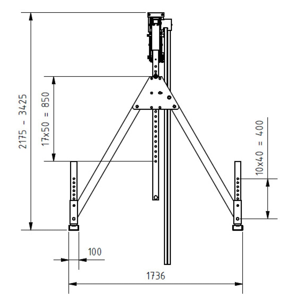 N° de l'image du produit 3 : Grue portique SCHILLING.avec poutre sectionnable, point d’accrochage 1 730-2 980 mm, capacité de charge 500 kg