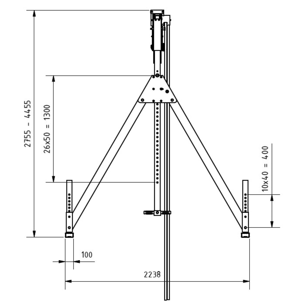 N° de l'image du produit 3 : Grue portique SCHILLING.avec poutre sectionnable, point d’accrochage 2 310-4 010 mm, capacité de charge 500 kg