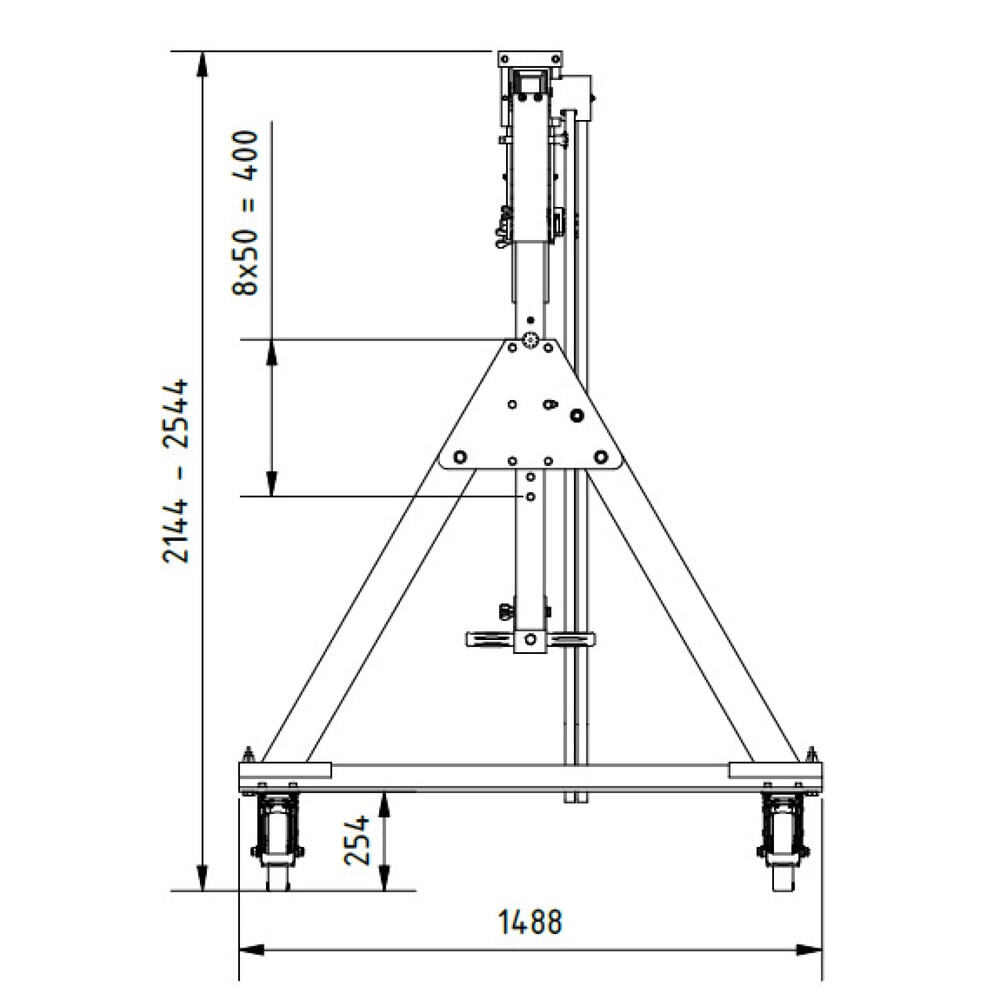 N° de l'image du produit 2 : Grue portique SCHILLING.avec poutre sectionnable, mobile, hauteur totale 2 560 mm max., capacité de charge 500 kg