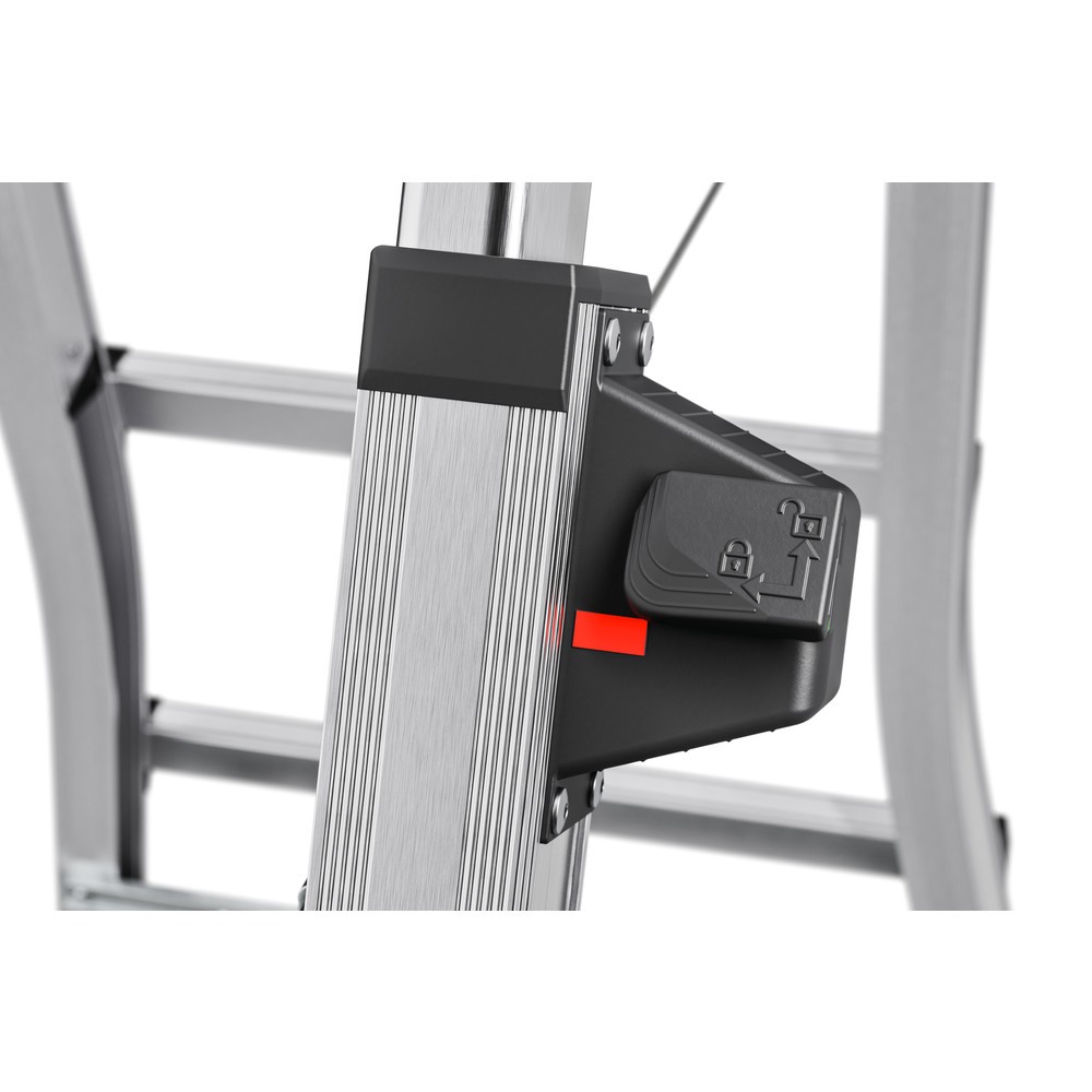Numéro de l'image du produit 3: Hailo D100 TL TopLine, escabeau double à marches télescopique en aluminium, 2x4 - 2x6 marches