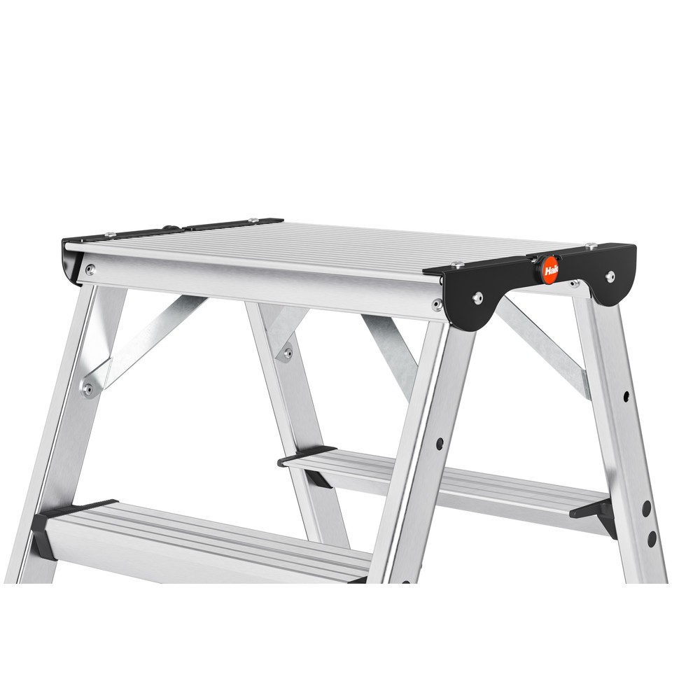Numéro de l'image du produit 6: Hailo D100 TL TopLine, escabeau double à marches télescopique en aluminium, 2x4 - 2x6 marches