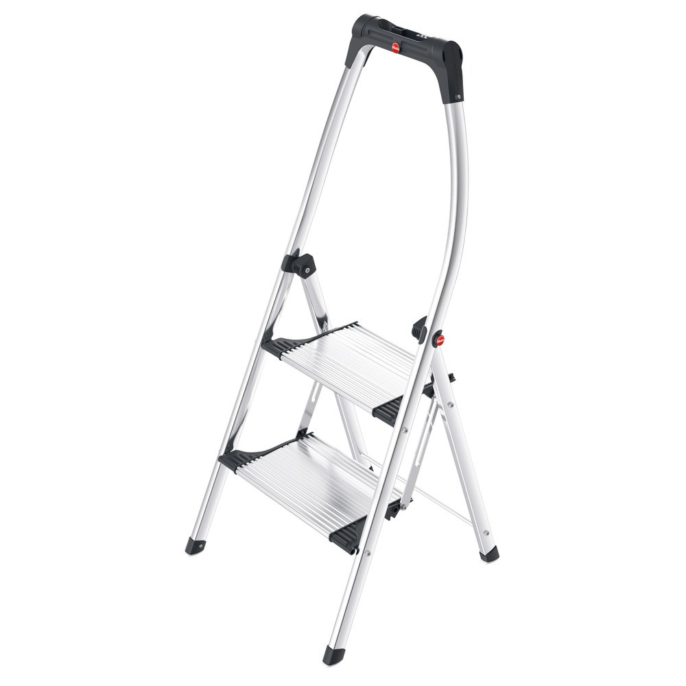 N° de l'image du produit 1 : Escabeau pliant Hailo, hauteur de plate-forme 490 mm, marches dont 2 plate-forme, aluminium avec striage anti-dérapant
