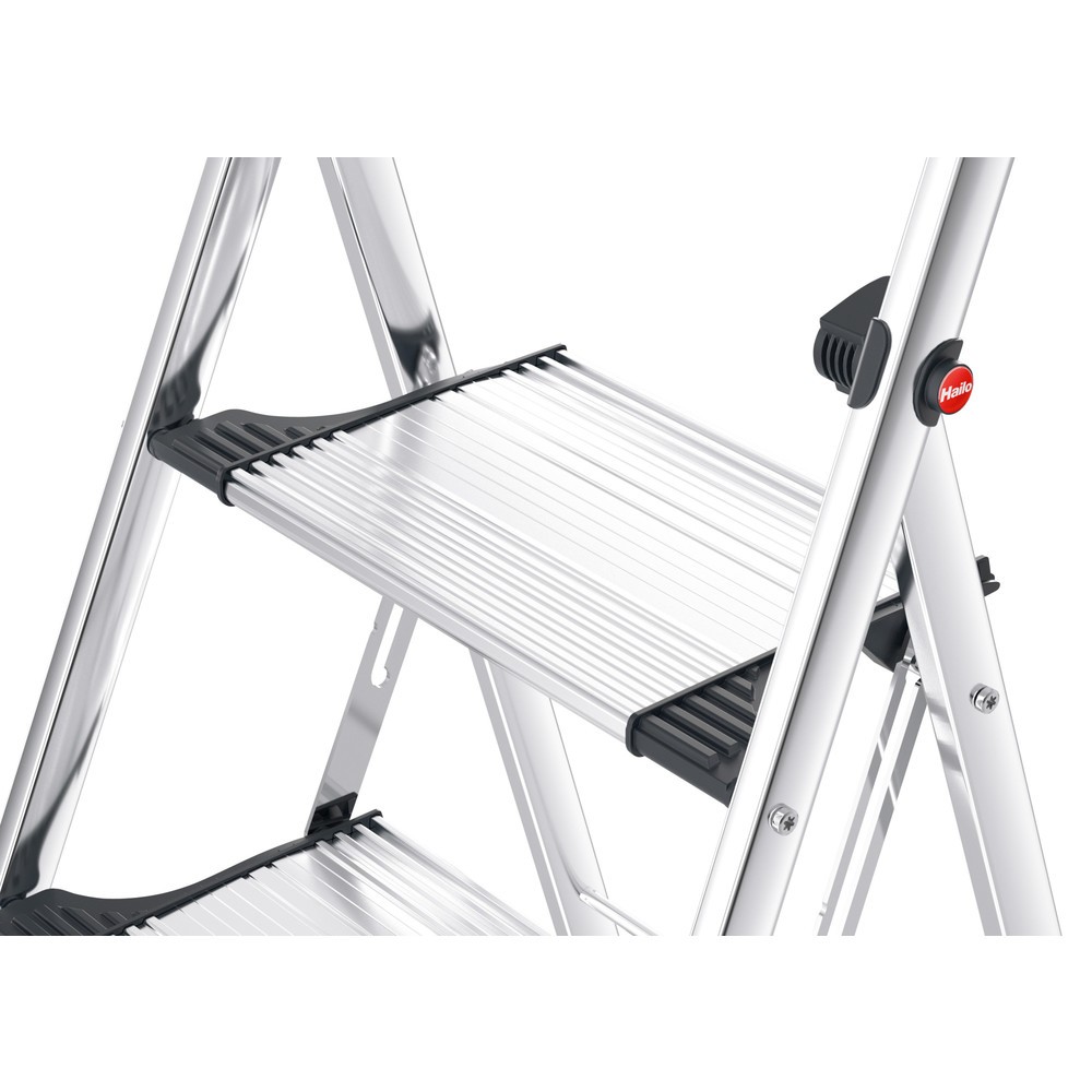 N° de l'image du produit 5 : Escabeau pliant Hailo, hauteur de plate-forme 490 mm, marches dont 2 plate-forme, aluminium avec striage anti-dérapant
