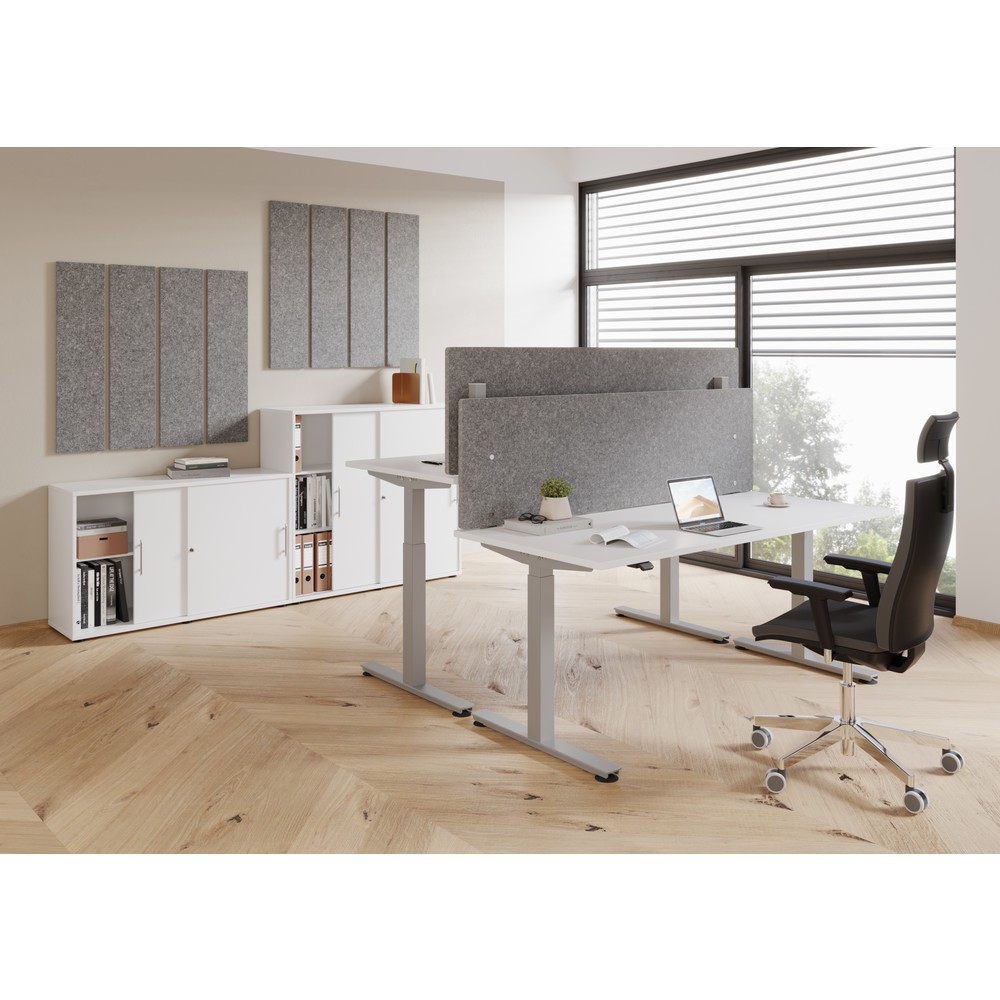 Numéro de l'image du produit 4: Hammerbacher bureau, réglable en hauteur, l x P 1 600 x 800 mm, érable