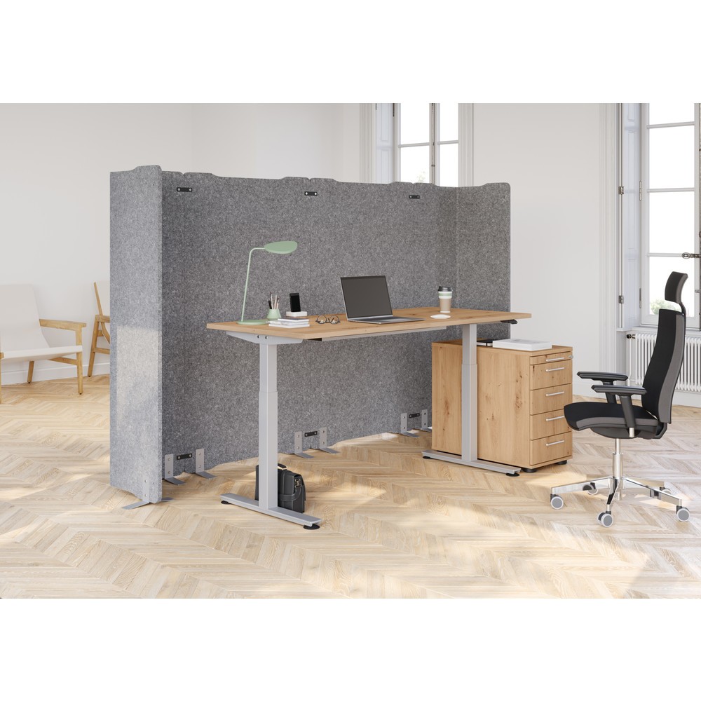 Numéro de l'image du produit 6: Hammerbacher bureau, réglable en hauteur, l x P 1 600 x 800 mm, érable