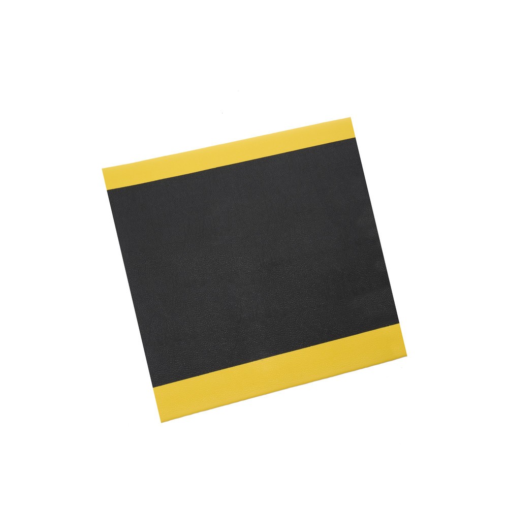 Numéro de l'image du produit 1: Tapis anti-fatigue HEMMDAL ErgoSoft Classic, texturé, monocouche, LxL 900 x 900 mm, noir/jaune
