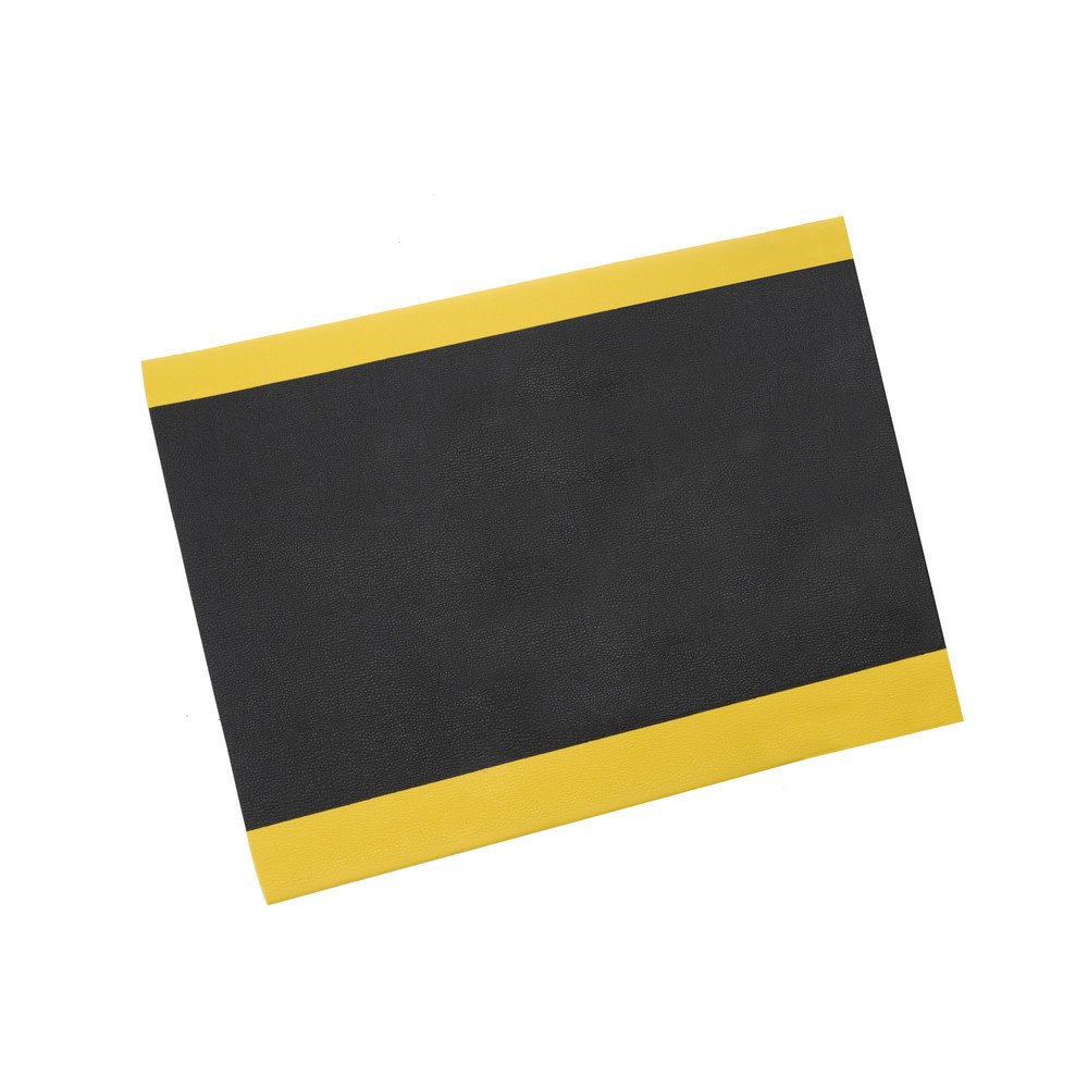 Numéro de l'image du produit 1: Tapis anti-fatigue HEMMDAL ErgoSoft Classic, texturé, monocouche, LxL 900 x 1 200 mm, noir/jaune