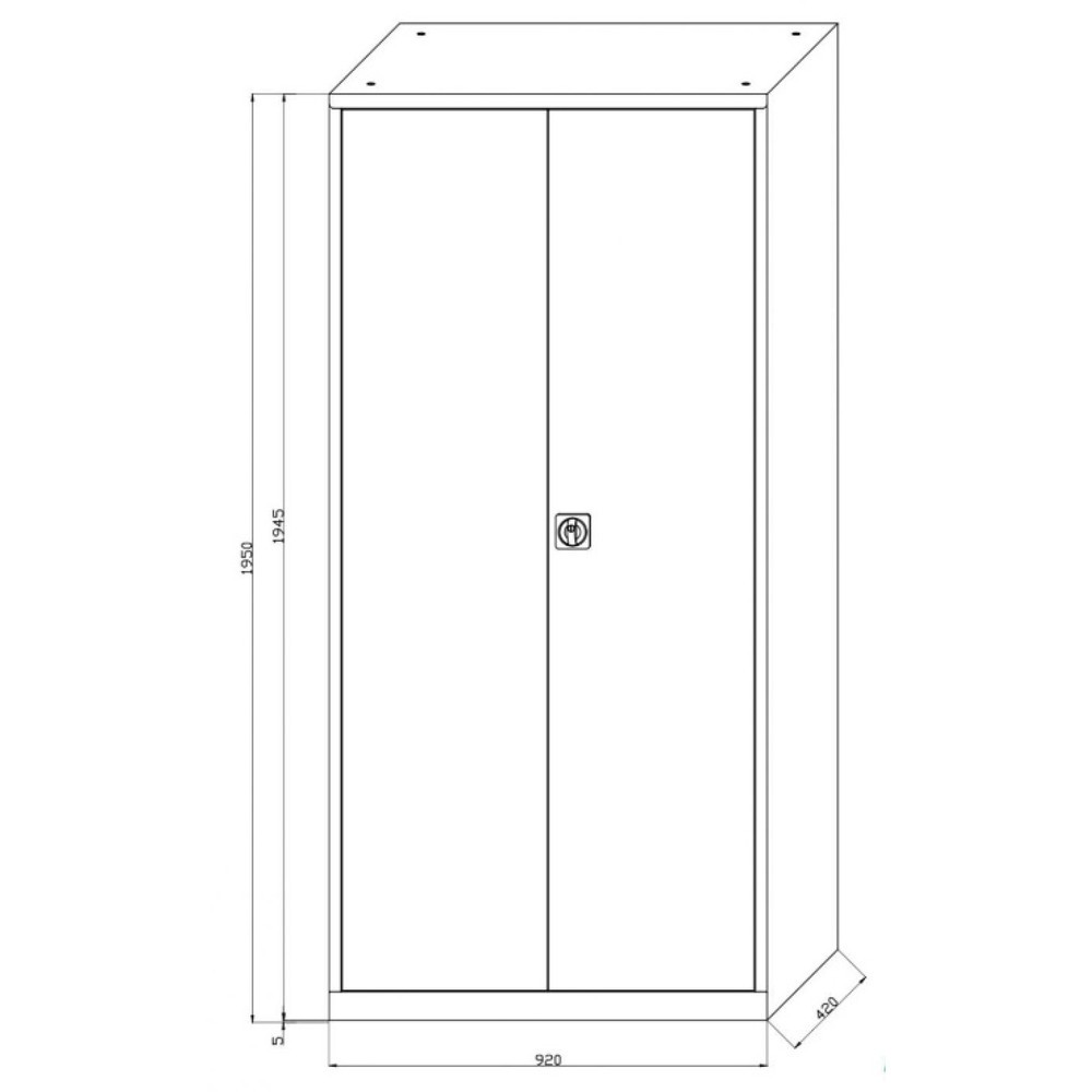 Numéro de l'image du produit 2: HEMMDAL Armoire à portes battantes HF-ST, 5 HC, HxlxP 1 950 x 920 x 420 mm, tablettes galvanisées, gris clair / bleu gentiane