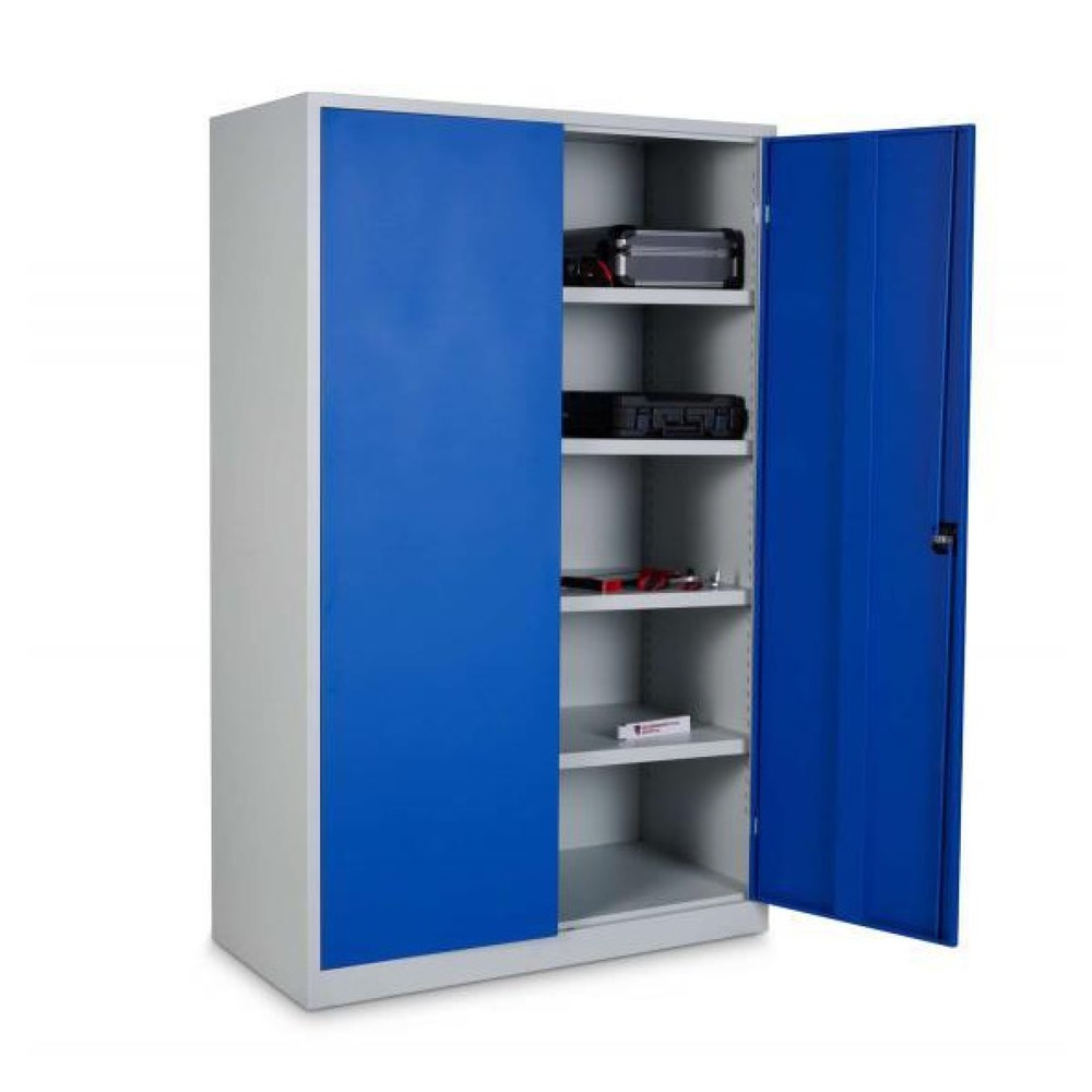 Numéro de l'image du produit 5: HEMMDAL Armoire en acier HS-XBT, 5 HC, HxlxP 1 950 x 1 200 x 500 mm, tablettes revêtues par poudrage, gris clair / bleu gentiane